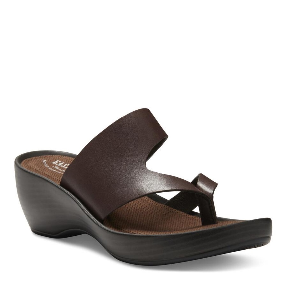 Eastland Women's Laurel Wedge Thong Sandal Brown